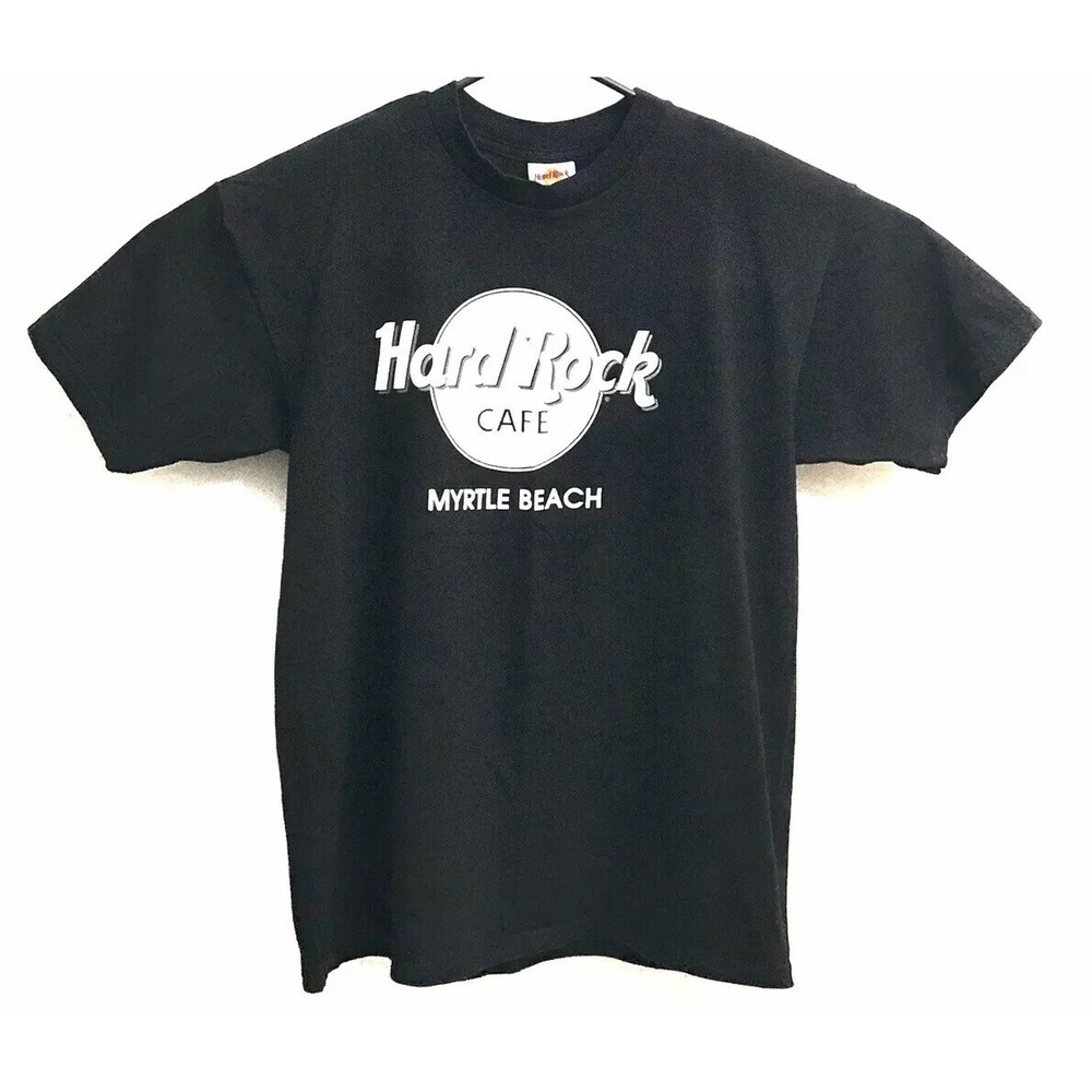 Hard Rock Cafe Myrtle Beach T-Shirt‎ Mens Large Black Vintage Made in USA Cotton